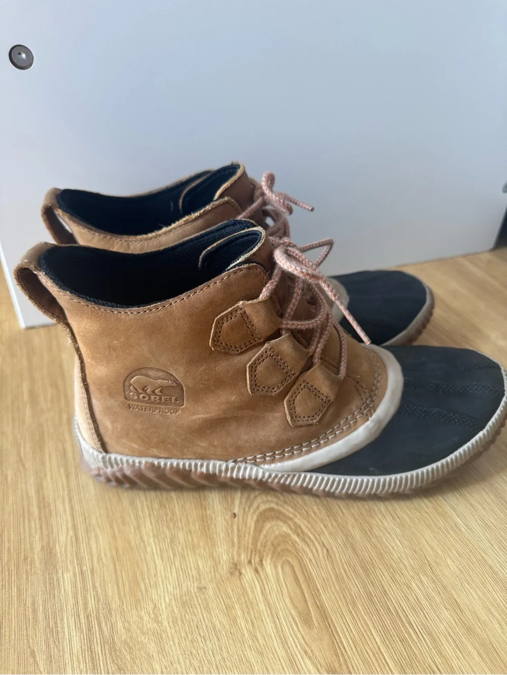 Women’s Sorel Out N About Waterproof Lace Up Winter Boots Brown and Black